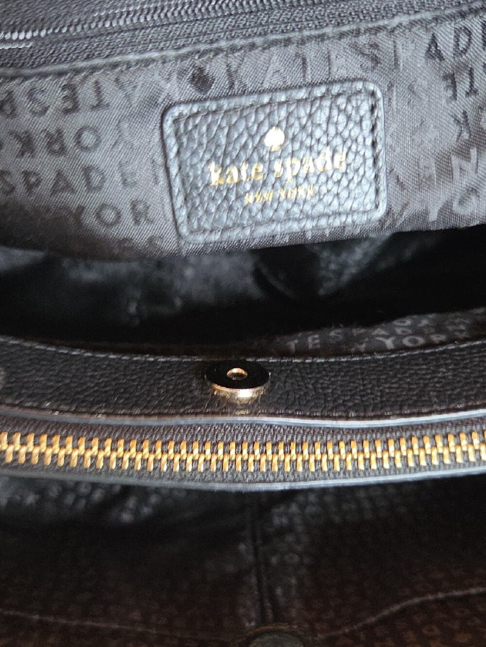 Kate Spade Larchmont Avenue Evangelie Satchel In Black Pebbled Leather - Picture 9 of 11